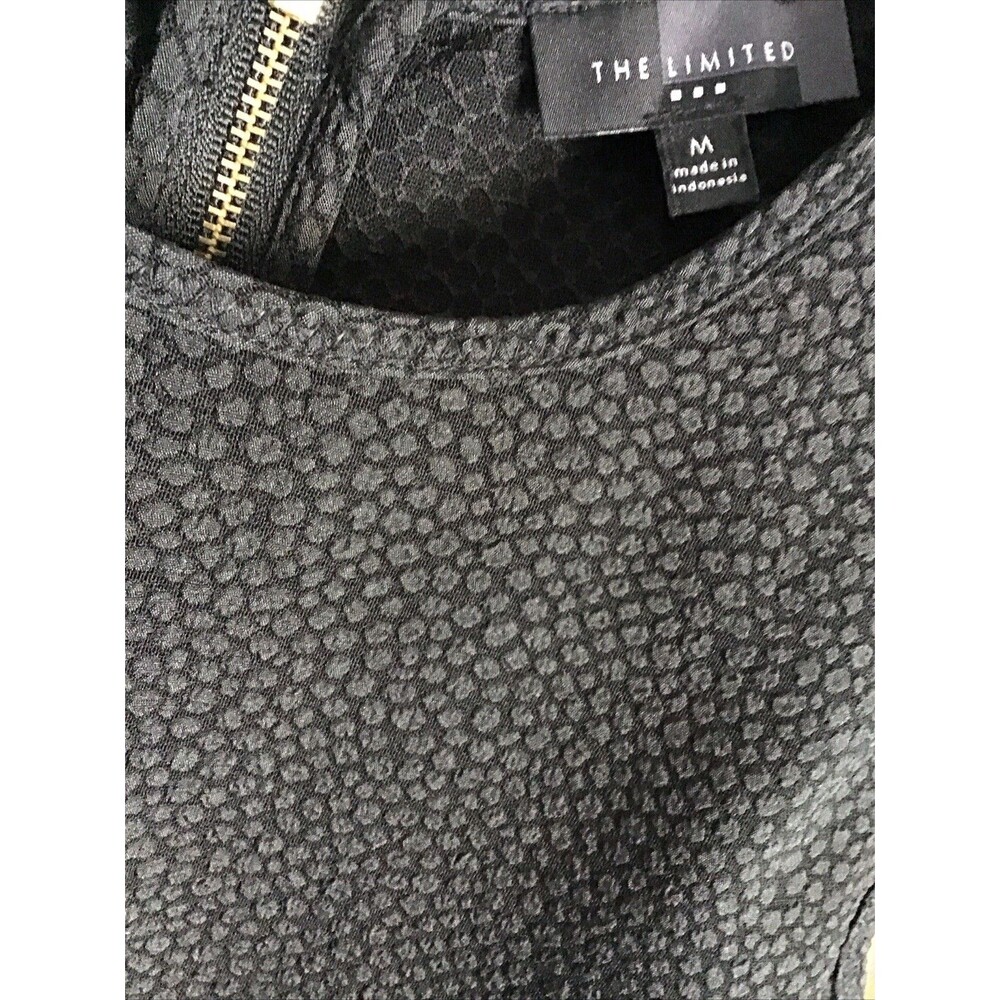 The Limited Black Textured Peplum Top Sleeveless Medium Career Chic Office - Picture 4 of 4